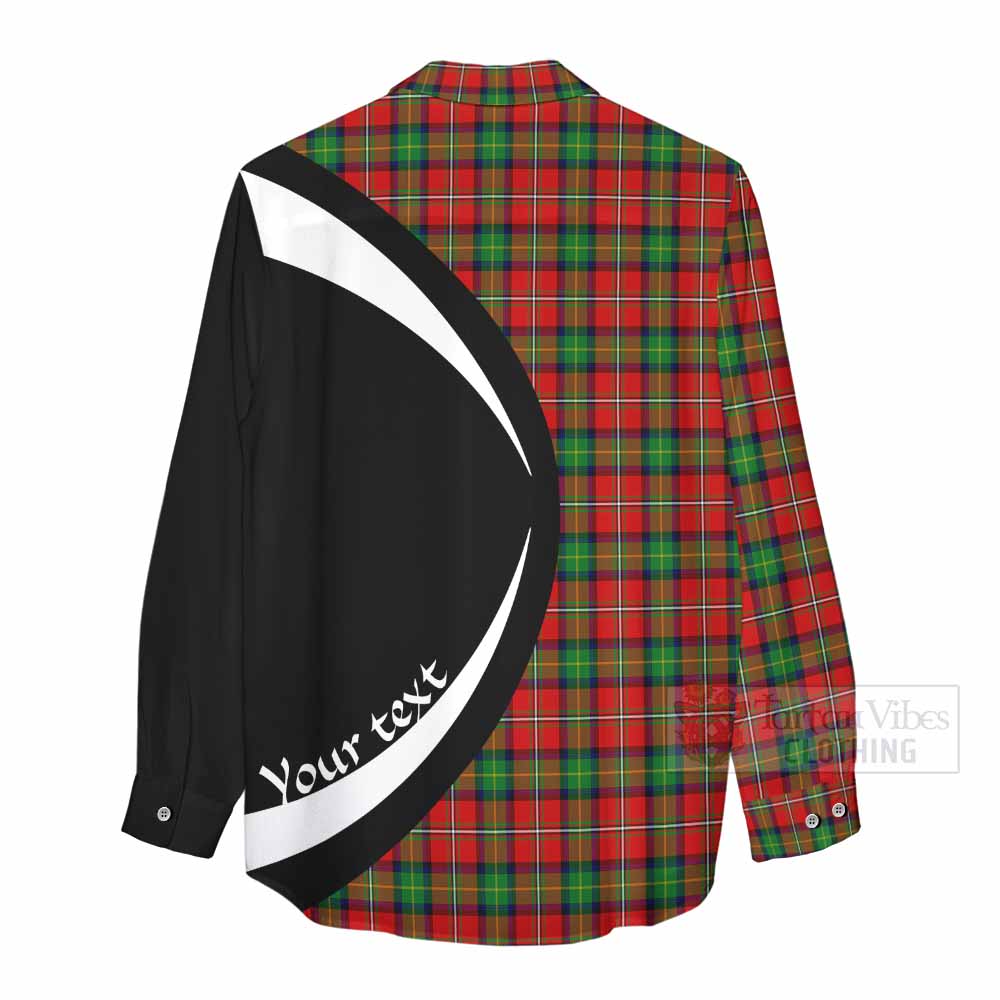 Fullerton Tartan Women's Casual Shirt with Family Crest Circle Style - Tartan Vibes Clothing
