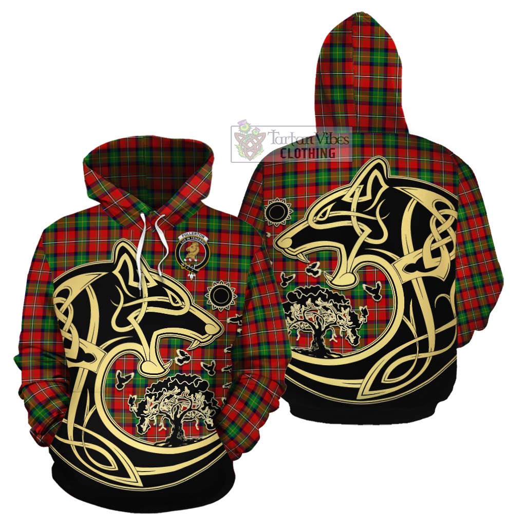 Fullerton Tartan Cotton Hoodie with Family Crest Celtic Wolf Style Zip Hoodie - Tartan Vibes Clothing