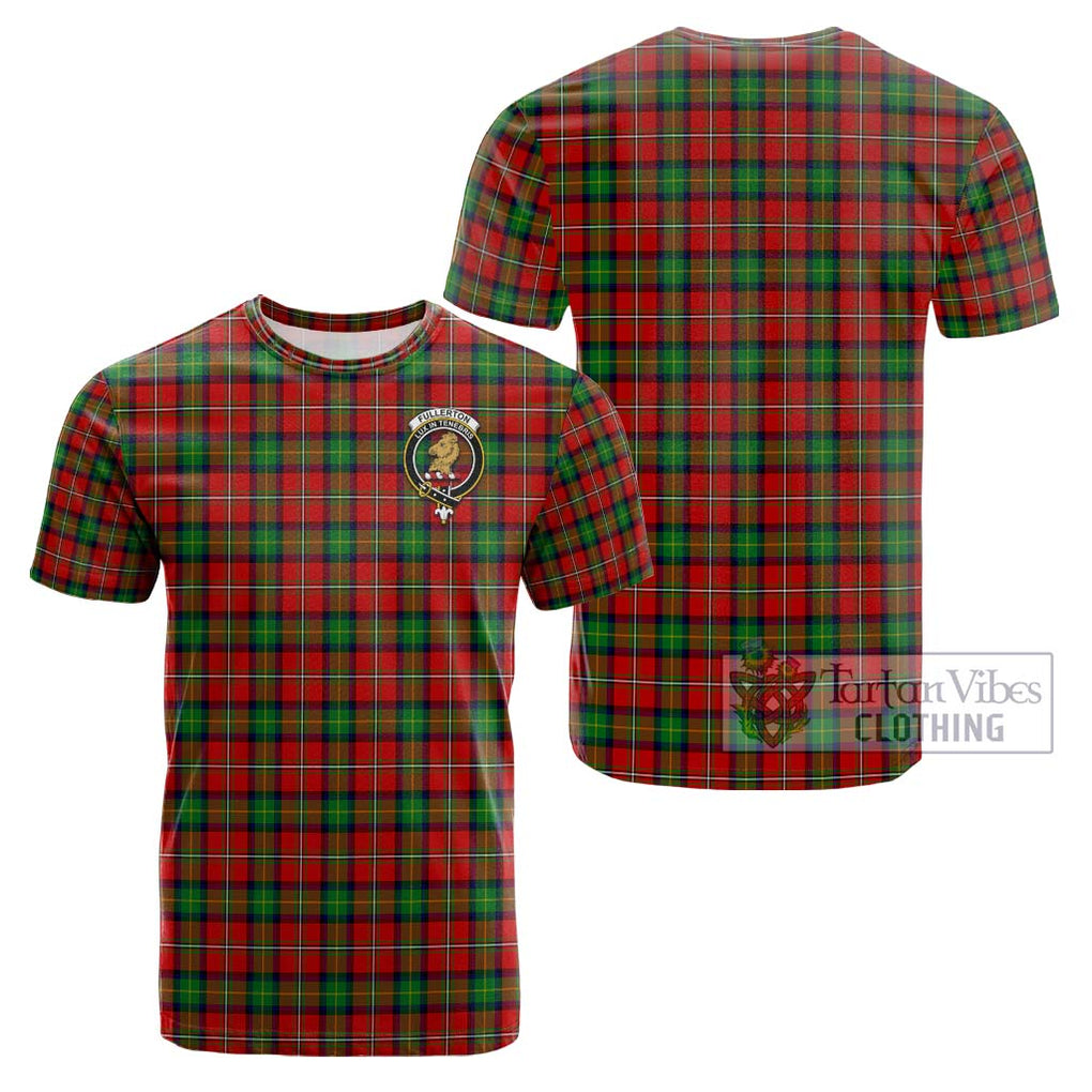 Fullerton Tartan Cotton T-Shirt with Family Crest - Tartan Vibes Clothing
