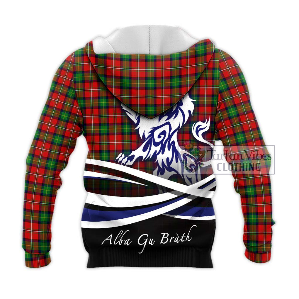 Fullerton Tartan Knitted Hoodie with Alba Gu Brath Regal Lion Emblem - Tartan Vibes Clothing