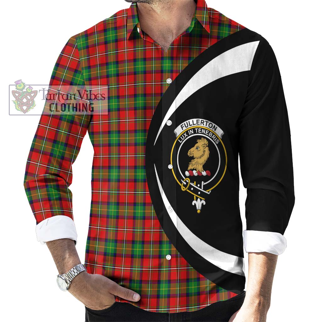 Fullerton Tartan Long Sleeve Button Up with Family Crest Circle Style - Tartan Vibes Clothing