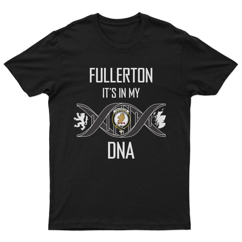 Fullerton Family Crest DNA In Me Mens Cotton T Shirt - 2D-tartanvibesclothing