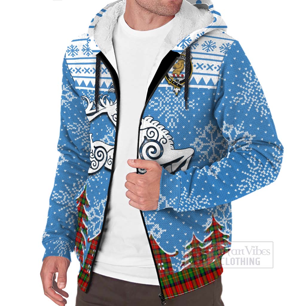 Fullerton Clan Christmas Sherpa Hoodie Celtic Reindeer Style Unisex - Tartan Vibes Clothing