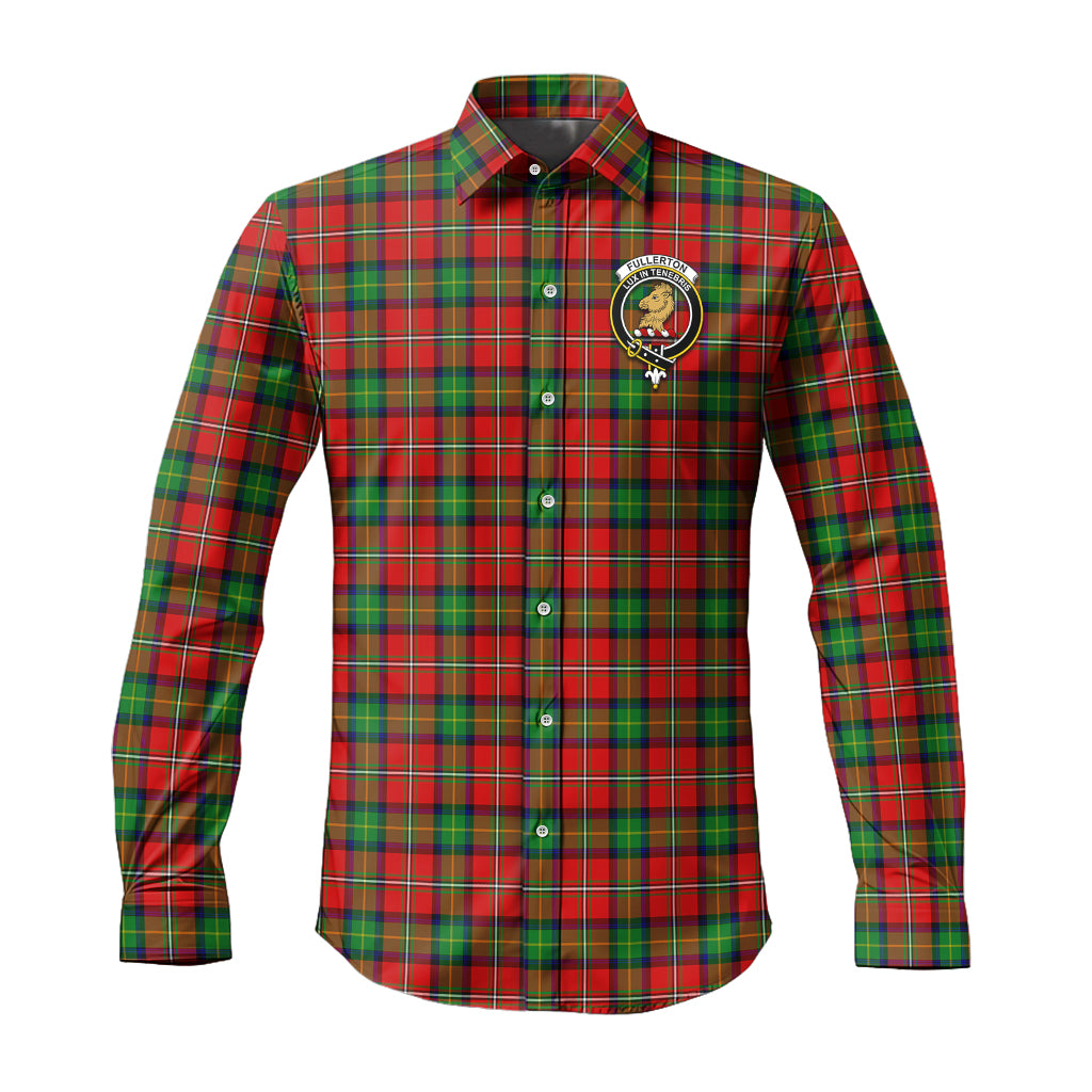 Fullerton Tartan Long Sleeve Button Up Shirt with Family Crest Men's Shirt - Tartan Vibes Clothing