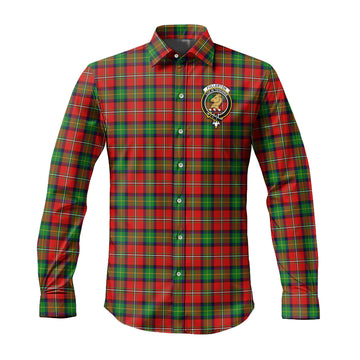 Fullerton Tartan Long Sleeve Button Up Shirt with Family Crest Men's Shirt - Tartan Vibes Clothing