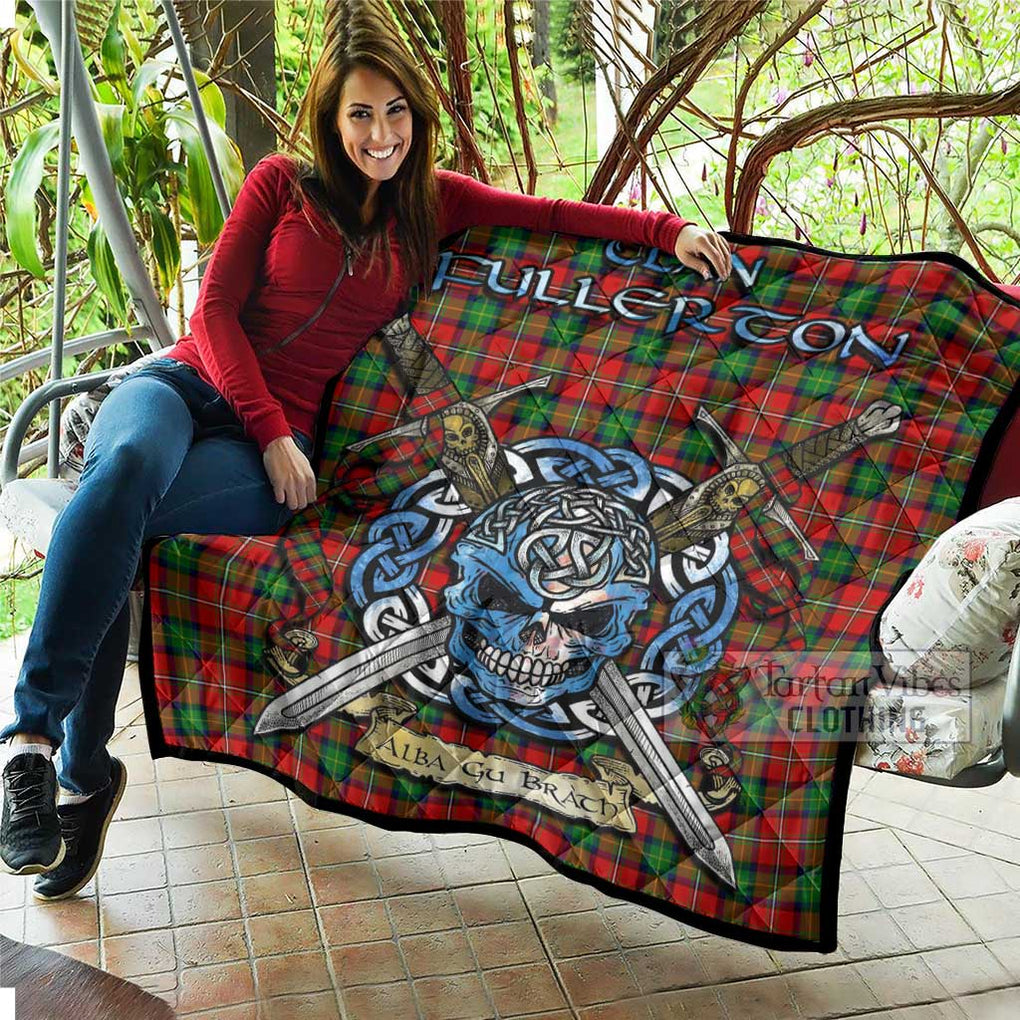 Fullerton Tartan Quilt with Celtic Skull Alba Gu Brath Style - Tartan Vibes Clothing