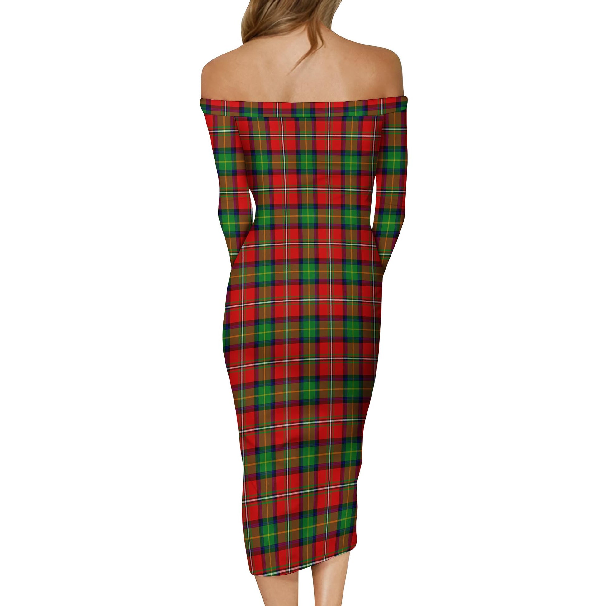 Fullerton Tartan Off Shoulder Lady Dress - Tartan Vibes Clothing