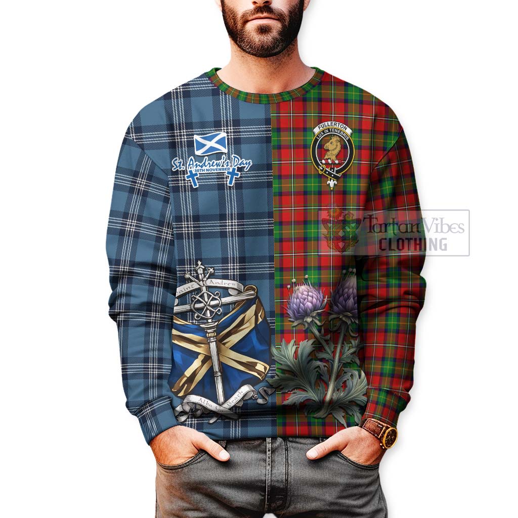Fullerton Tartan Sweatshirt Happy St. Andrew's Day Half Tartan Style - Tartan Vibes Clothing