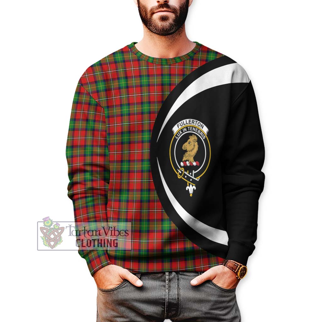 Fullerton Tartan Sweatshirt with Family Crest Circle Style - Tartan Vibes Clothing