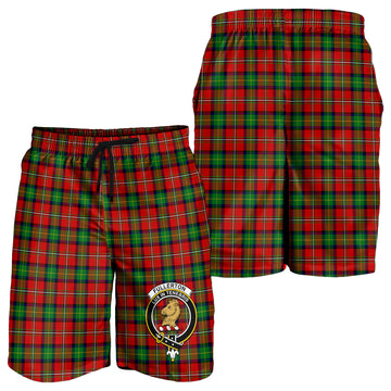 Fullerton Tartan Mens Shorts with Family Crest - Tartan Vibes Clothing