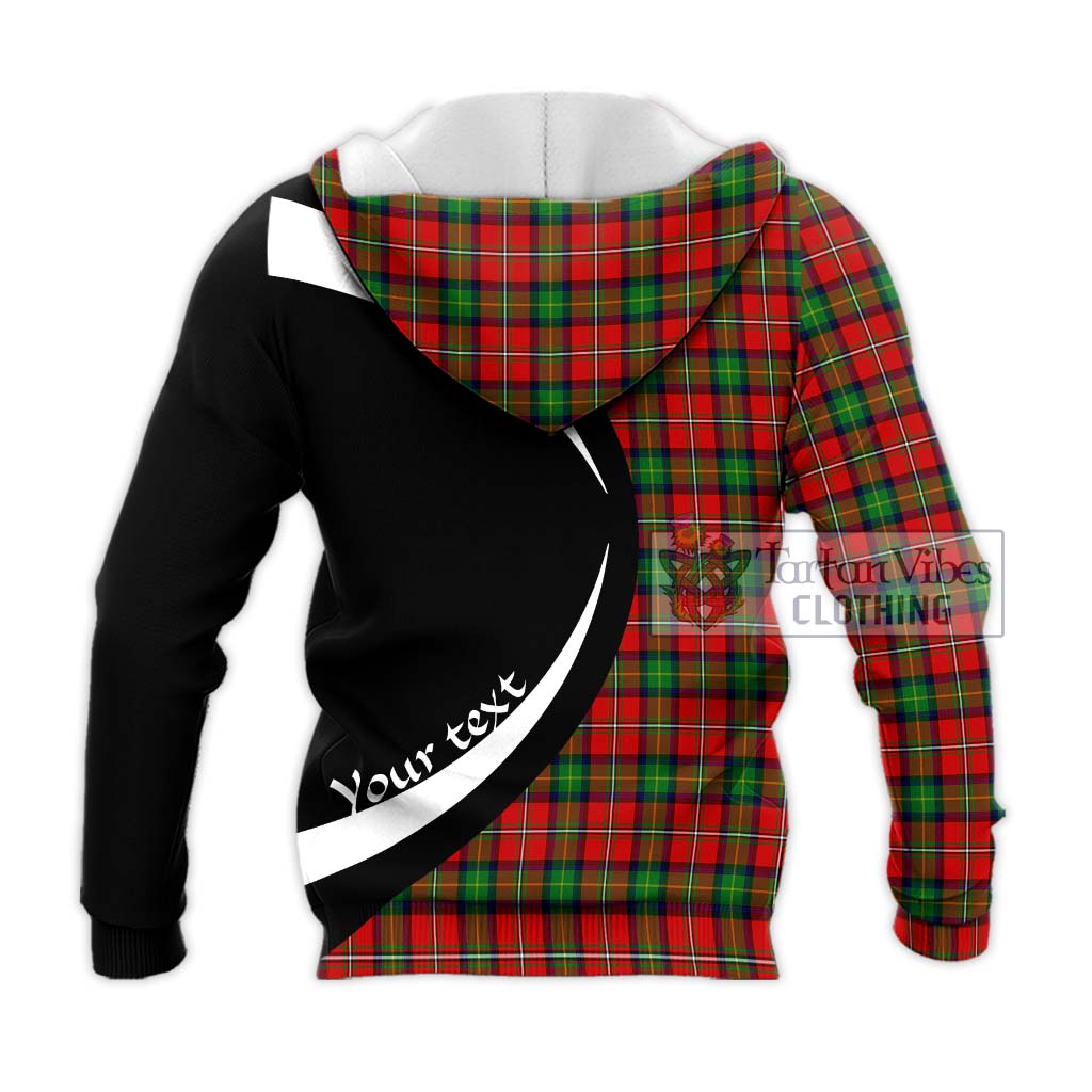 Fullerton Tartan Knitted Hoodie with Family Crest Circle Style - Tartan Vibes Clothing