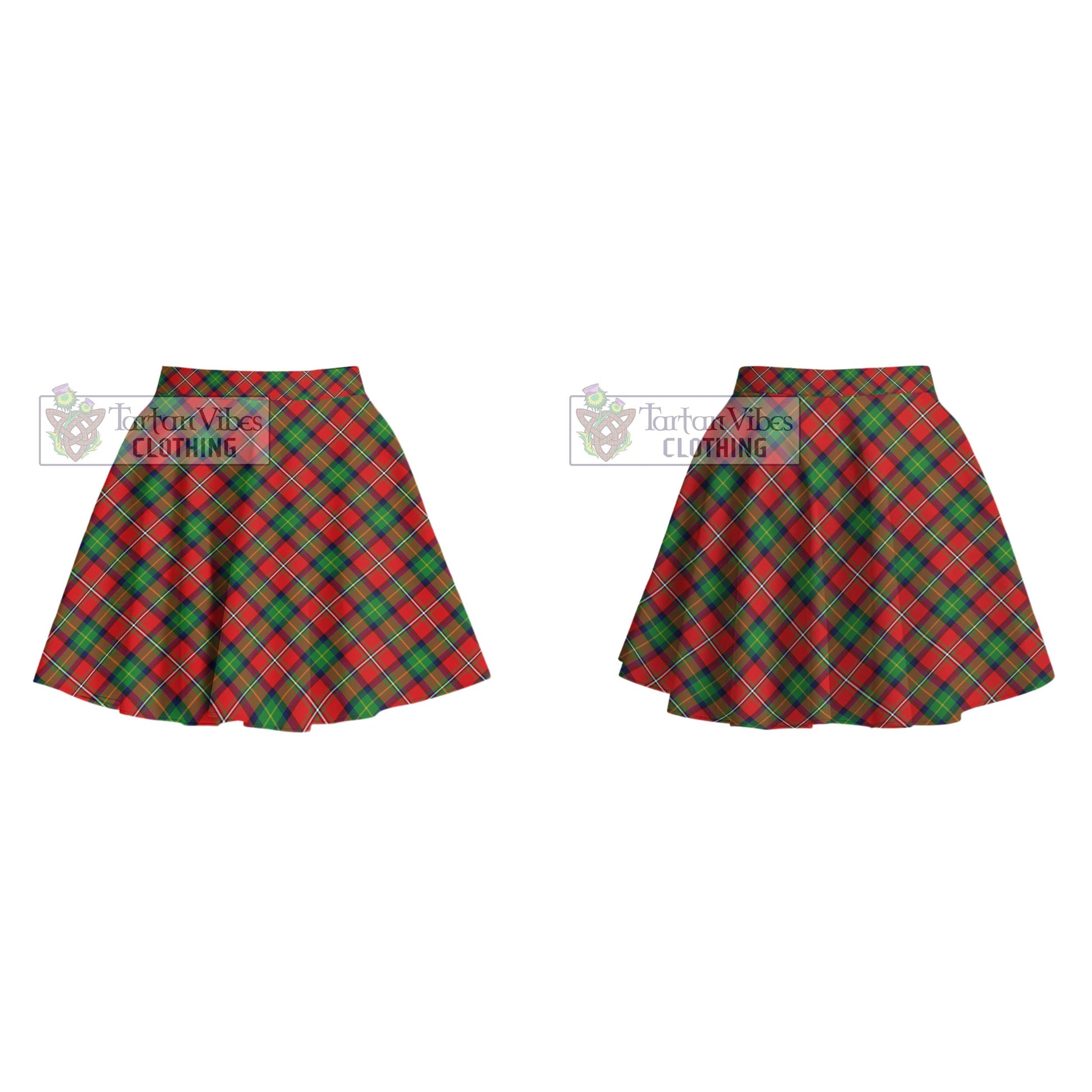 Fullerton Tartan Women's Plated Mini Skirt Cross Style - Tartan Vibes Clothing