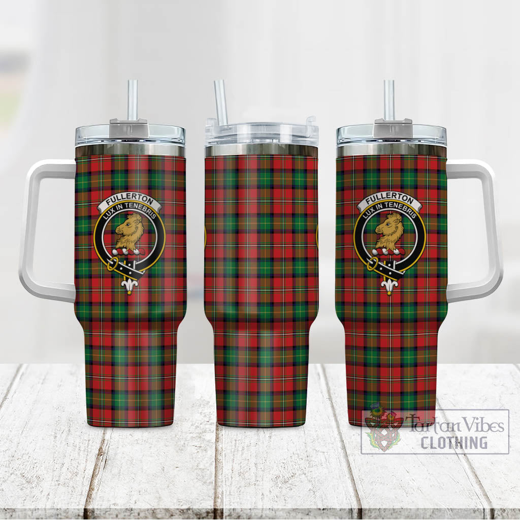 Fullerton Tartan Tumbler with Handle with Family Crest - Tartan Vibes Clothing