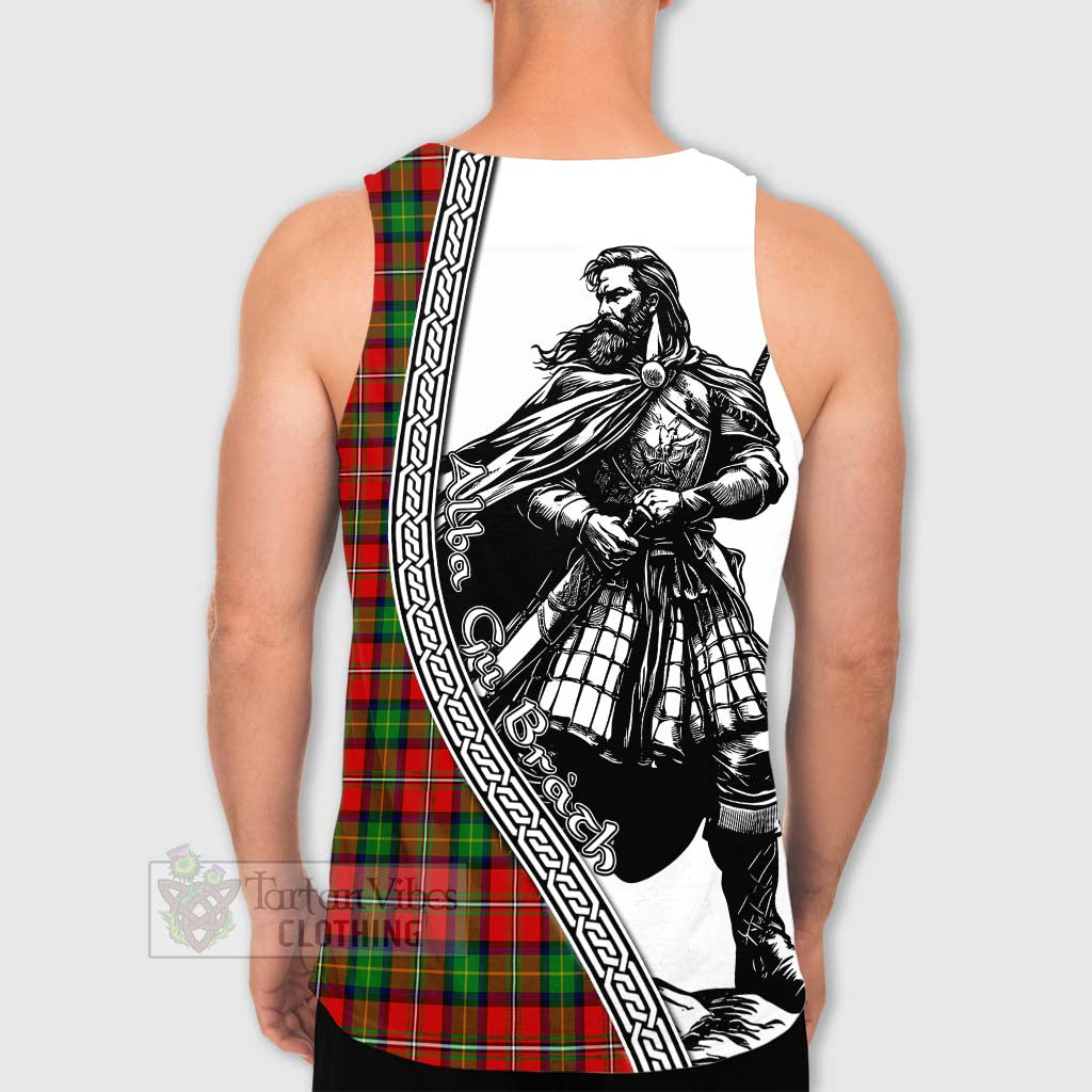 Fullerton Tartan Clan Crest Men's Tank Top with Highlander Warrior Celtic Style - Tartan Vibes Clothing