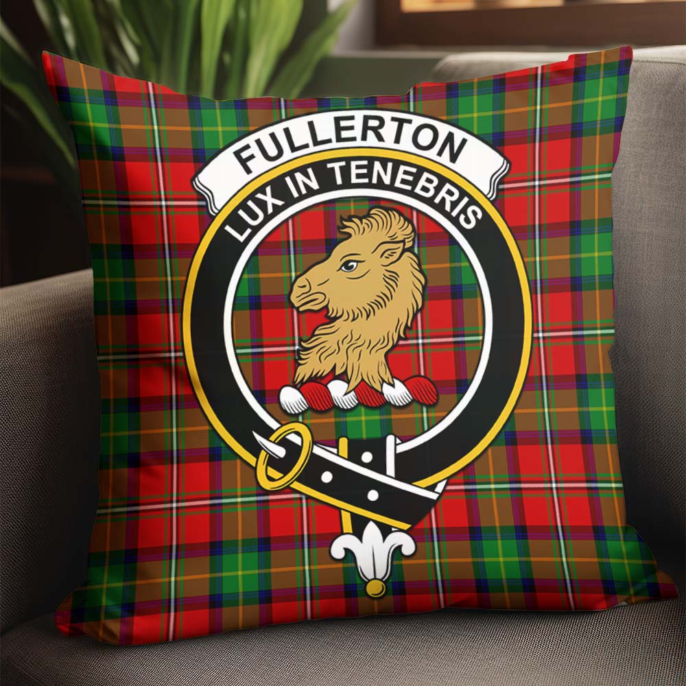 Fullerton Tartan Pillow Cover with Family Crest - Tartan Vibes Clothing