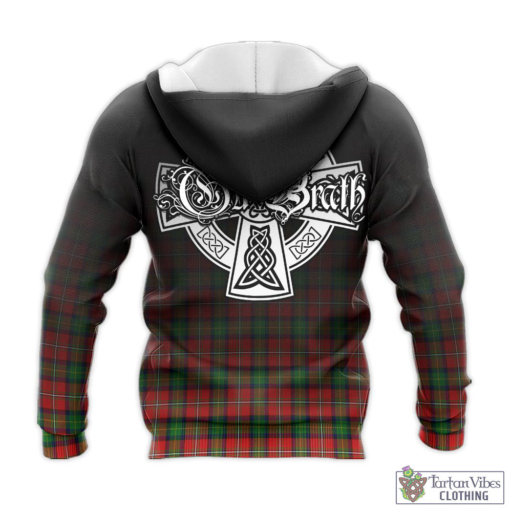 Fullerton Tartan Knitted Hoodie Featuring Alba Gu Brath Family Crest Celtic Inspired - Tartan Vibes Clothing