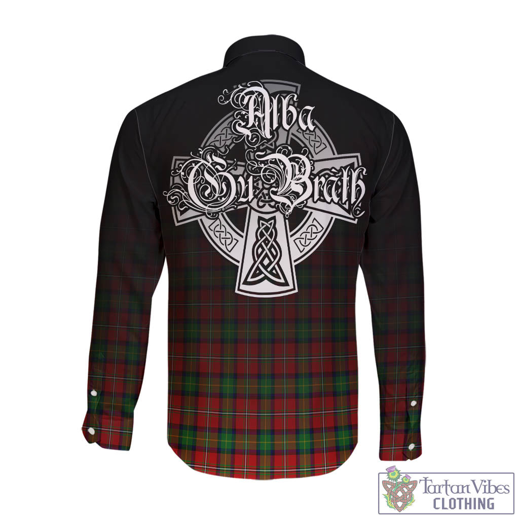 Fullerton Tartan Long Sleeve Button Up Featuring Alba Gu Brath Family Crest Celtic Inspired - Tartan Vibes Clothing