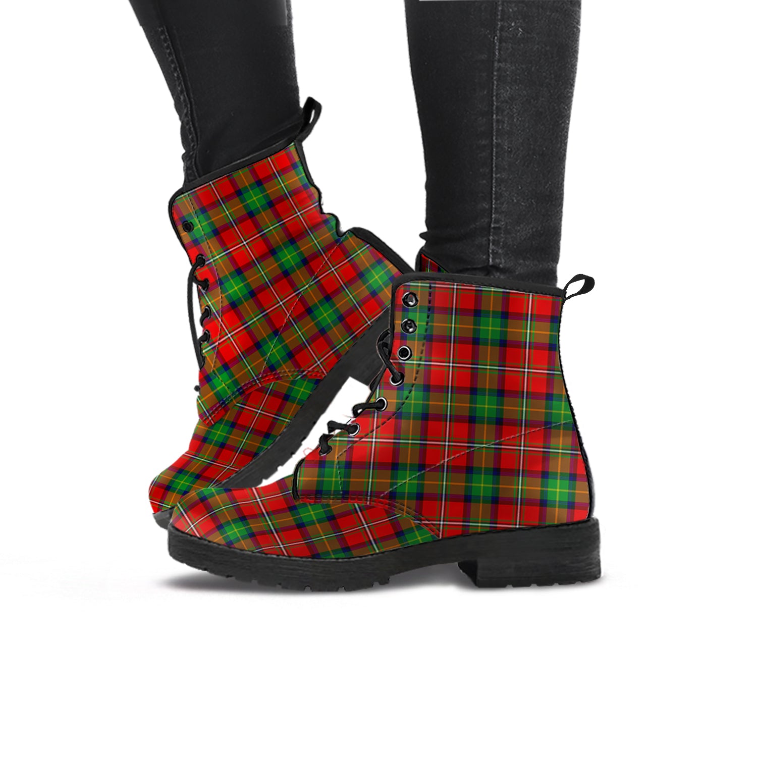 Fullerton Tartan Leather Boots - Tartan Vibes Clothing