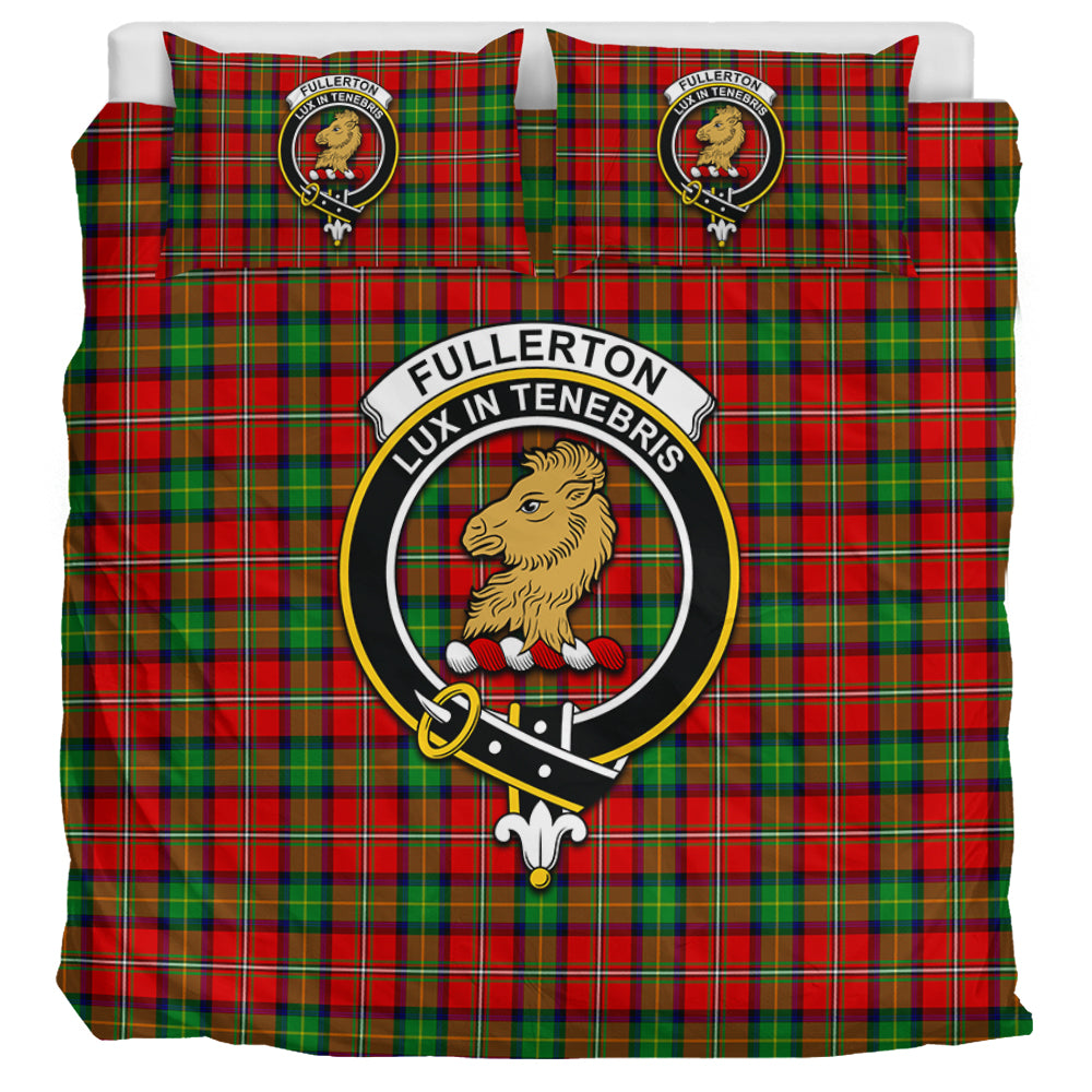 Fullerton Tartan Bedding Set with Family Crest UK Bedding Set UK Super King 104*94 inch - Tartan Vibes Clothing