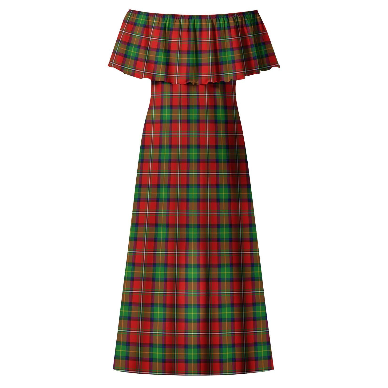 Fullerton Tartan Off Shoulder Long Dress - Tartan Vibes Clothing