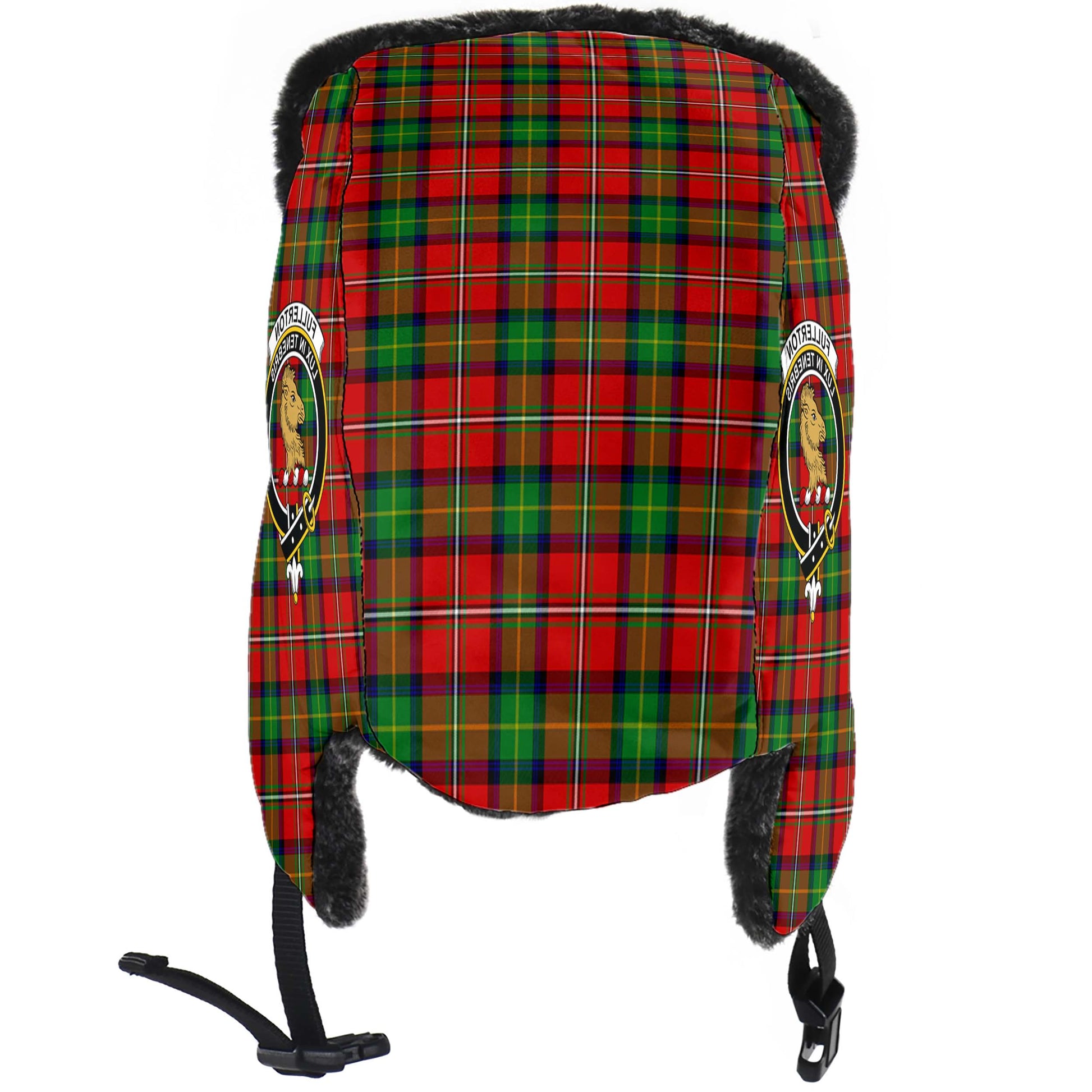 Fullerton Tartan Winter Trapper Hat with Family Crest - Tartan Vibes Clothing