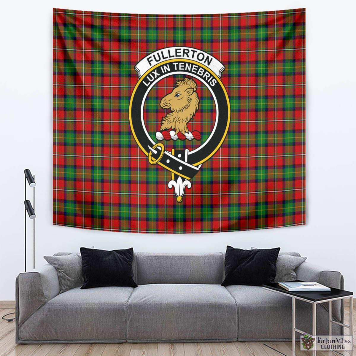 Fullerton Tartan Tapestry Wall Hanging and Home Decor for Room with Family Crest - Tartan Vibes Clothing