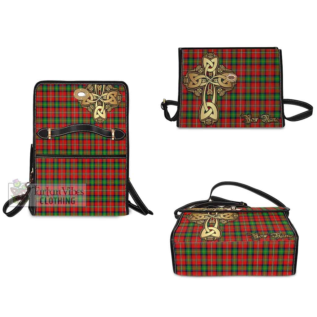 Tartan Vibes Clothing Fullerton Tartan Waterproof Canvas Bag Golden Thistle Celtic Cross Style