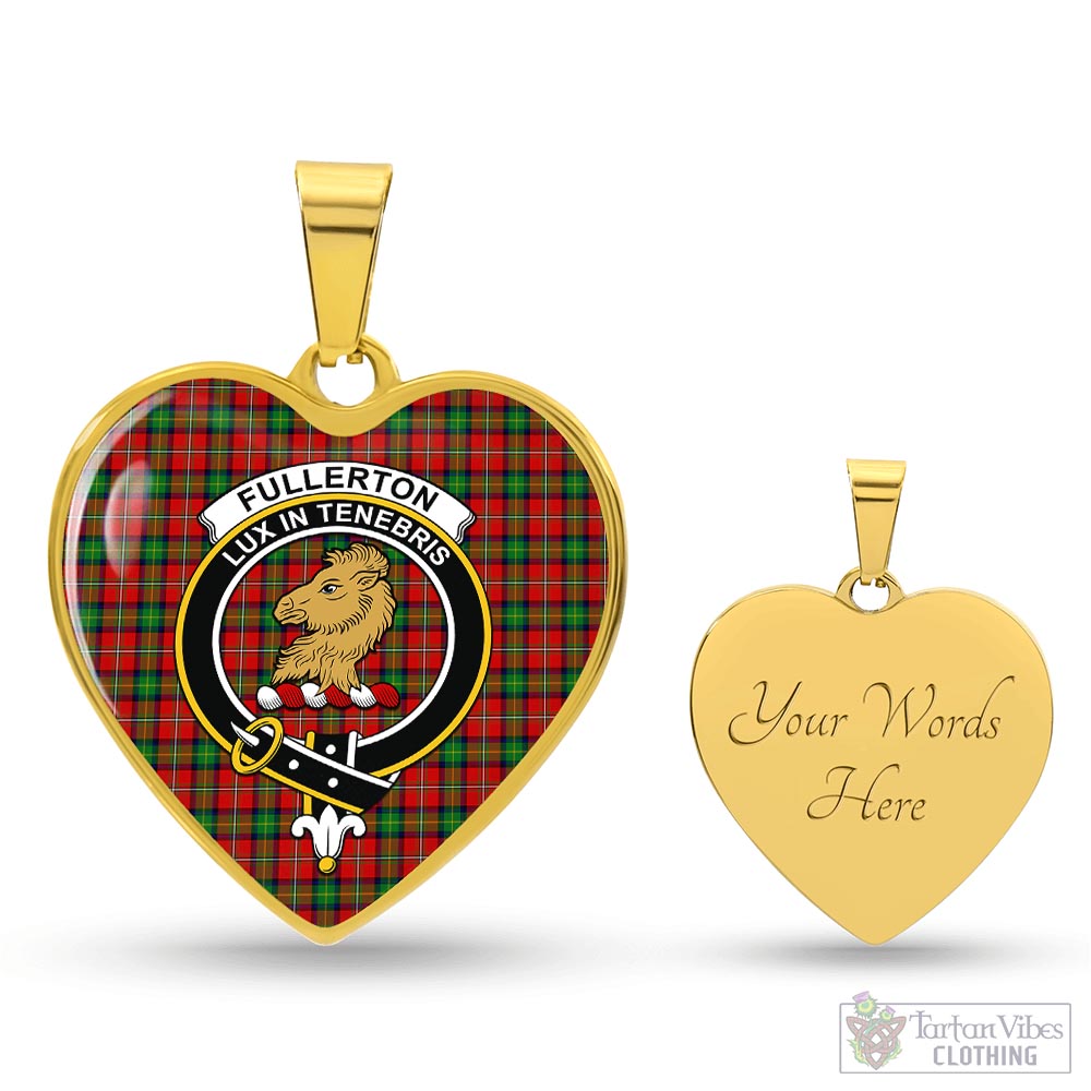 Fullerton Tartan Heart Necklace with Family Crest Luxury Necklace (Gold) Yes - Tartan Vibes Clothing