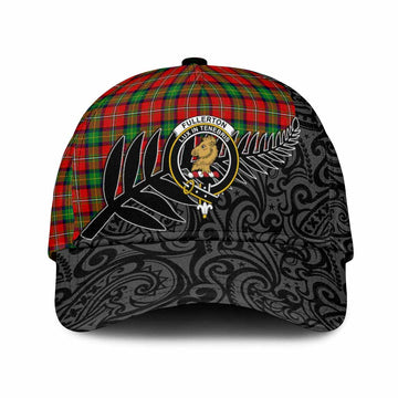 Fullerton Crest Tartan Classic Cap with New Zealand Silver Fern Half Style