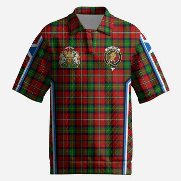 Fullerton Tartan Crest Men’s Polo Sweater Top Scotland Coat of Arm Flag Style