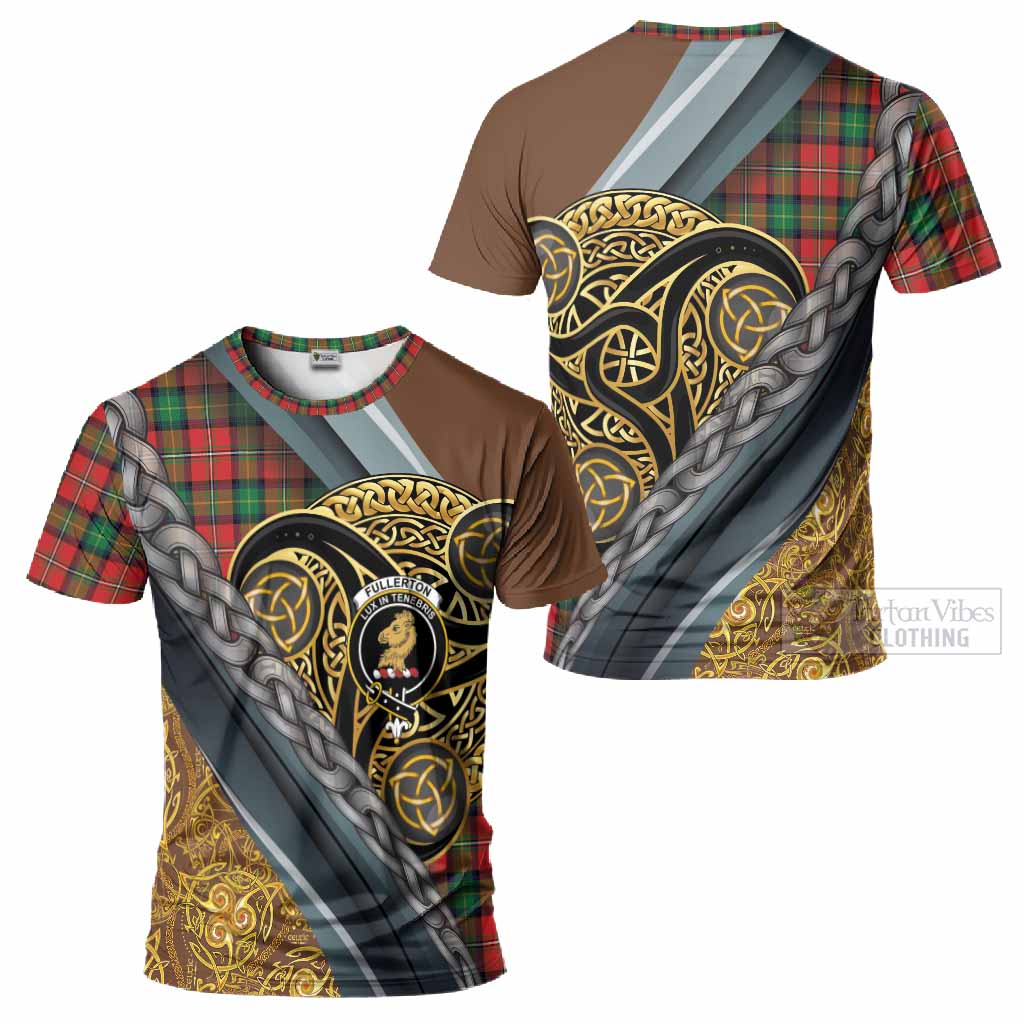 Fullerton Tartan Crest T-Shirt Scottish Triskele Celtic