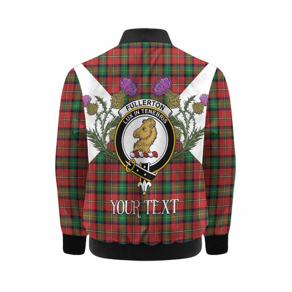 Fullerton Tartan Family Crest Kid Bomber Jacket Scottish Burns Night Thistle Floral