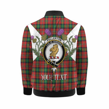 Fullerton Tartan Family Crest Kid Bomber Jacket Scottish Burns Night Thistle Floral