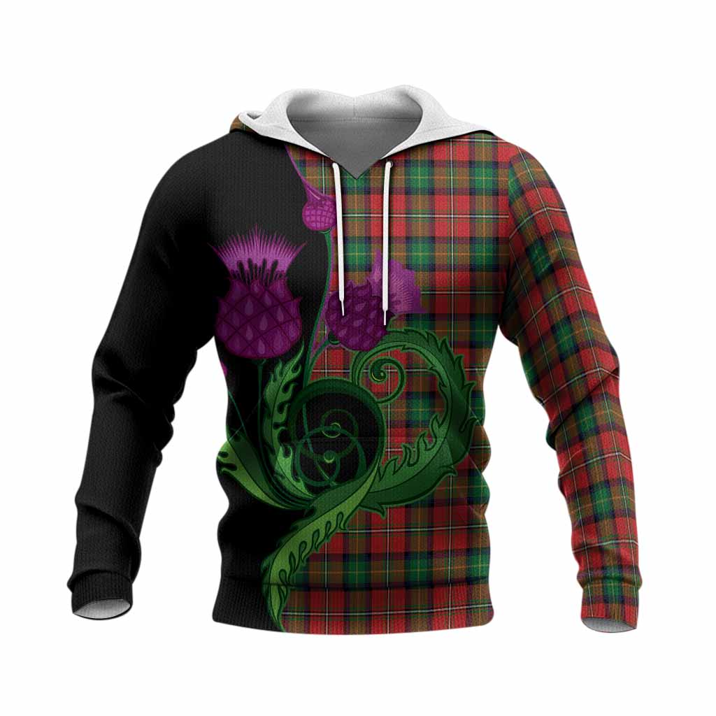 Fullerton Tartan Knitted Hoodie Traditional Scottish Thistle