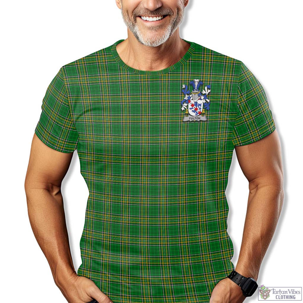 Tartan Vibes Clothing Fulton Ireland Clan Tartan T-Shirt with Family Seal