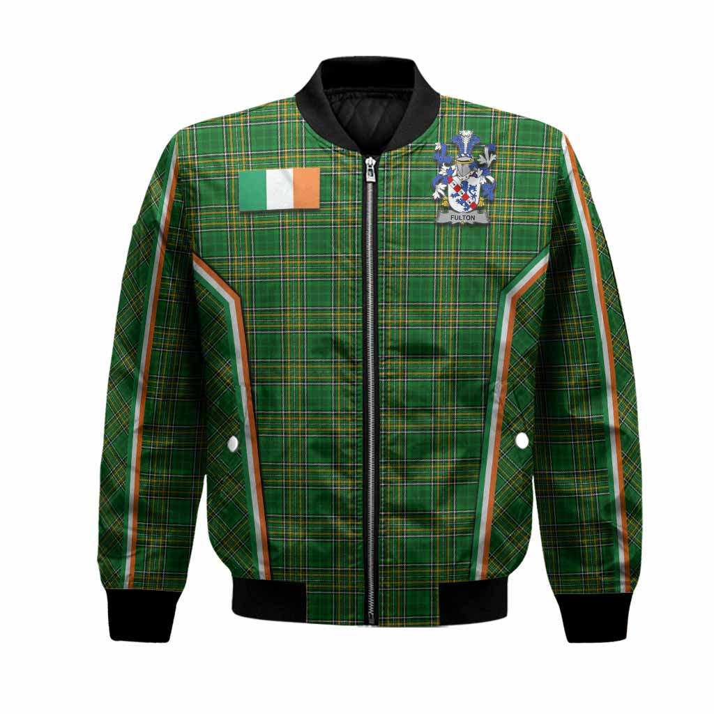 Fulton Irish Clan Coat of Arm Tartan Bomber Jacket Flag Style