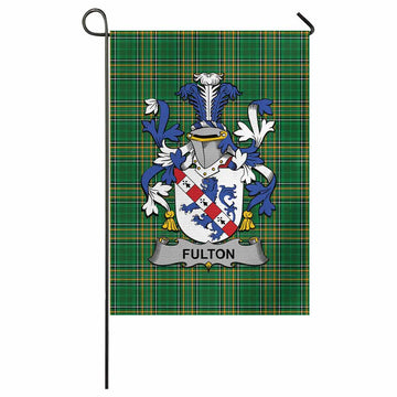 Fulton Irish Clan Tartan Garden Flag with Coat of Arms