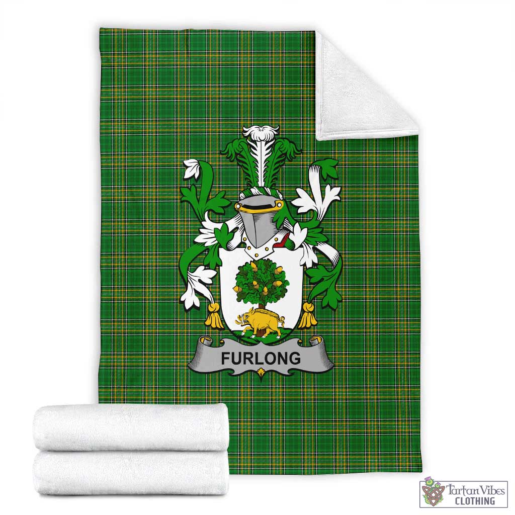 Furlong Irish Clan Tartan Blanket with Coat of Arms X-Large 59 x 79 inches 150 x 200 cm - Tartan Vibes Clothing