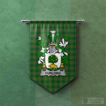 Furlong Irish Clan Tartan Gonfalon, Tartan Banner with Coat of Arms