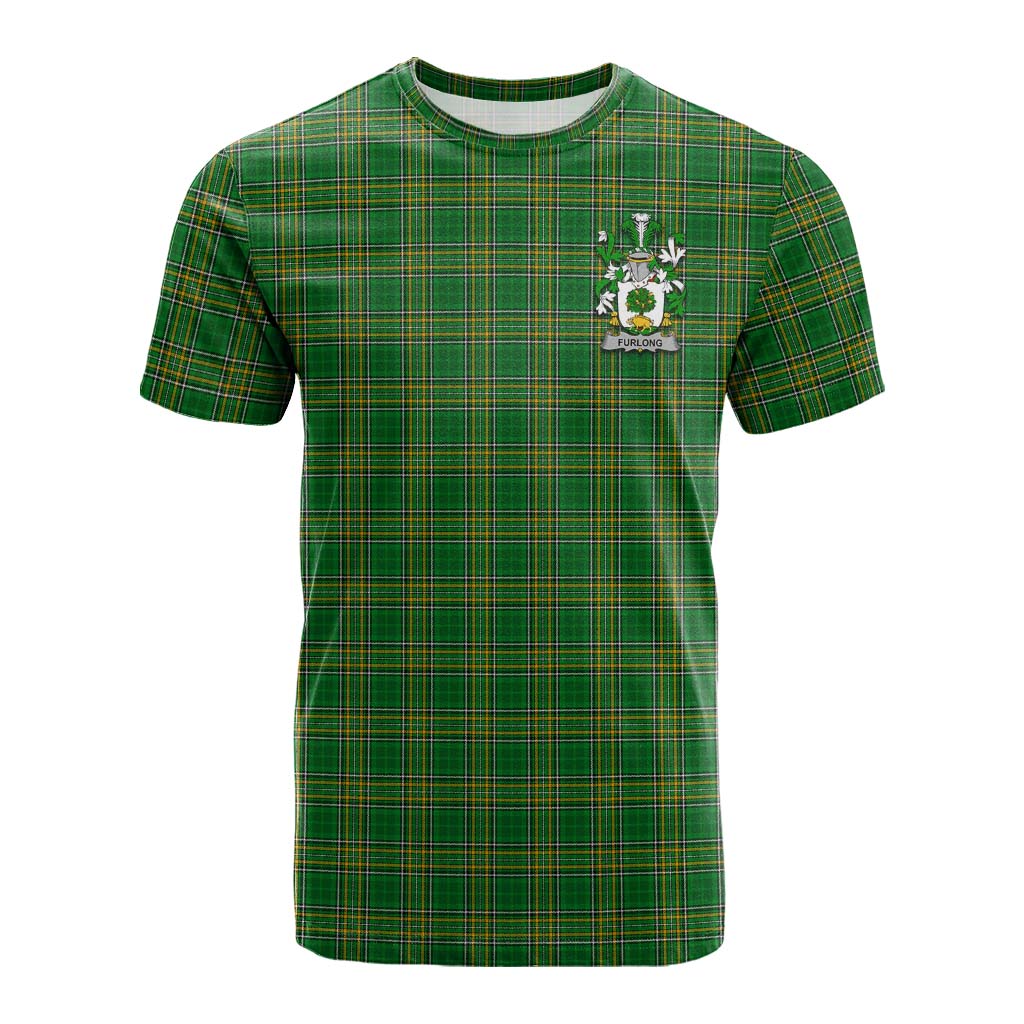 Furlong Irish Clan Tartan Cotton T-shirt with Coat of Arms Kid's Shirt - Tartan Vibes Clothing