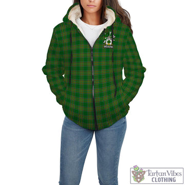 Furlong Irish Clan Tartan Sherpa Hoodie with Coat of Arms - Tartan Vibes Clothing
