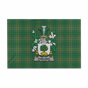 Furlong Irish Clan Tartan House Flag with Coat of Arms