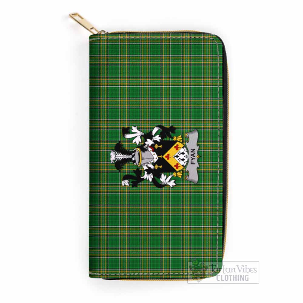 Tartan Vibes Clothing Fyan Irish Clan Tartan Women's Leather Wallet with Coat of Arms