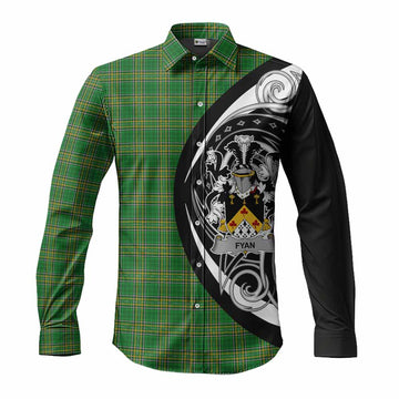 Tartan Vibes Clothing Fyan Irish Clan Long Sleeve Button Shirt Celtic Circle Style