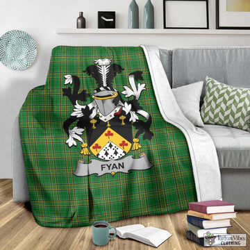 Fyan Irish Clan Tartan Blanket with Coat of Arms
