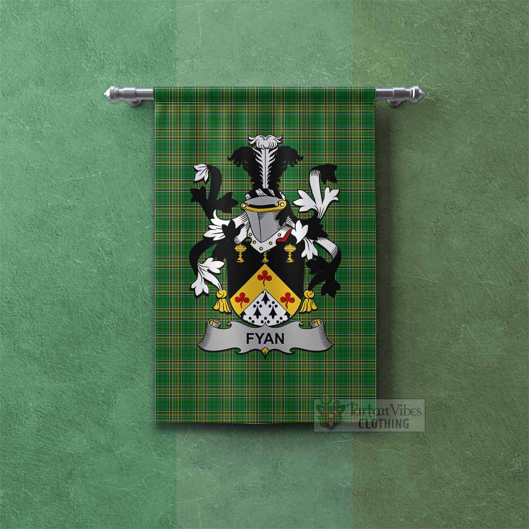 Fyan Irish Clan Tartan Gonfalon, Tartan Banner with Coat of Arms Rectangle - Tartan Vibes Clothing