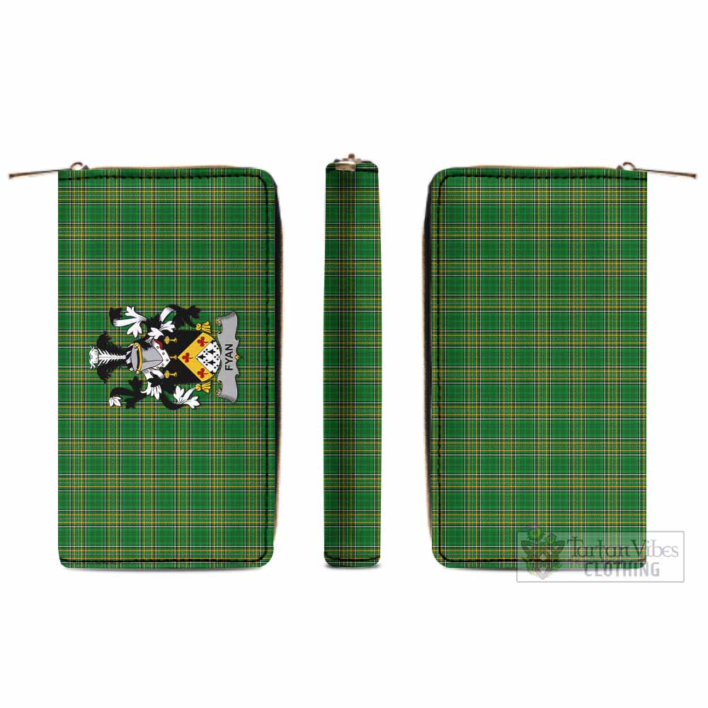 Tartan Vibes Clothing Fyan Irish Clan Tartan Women's Leather Wallet with Coat of Arms
