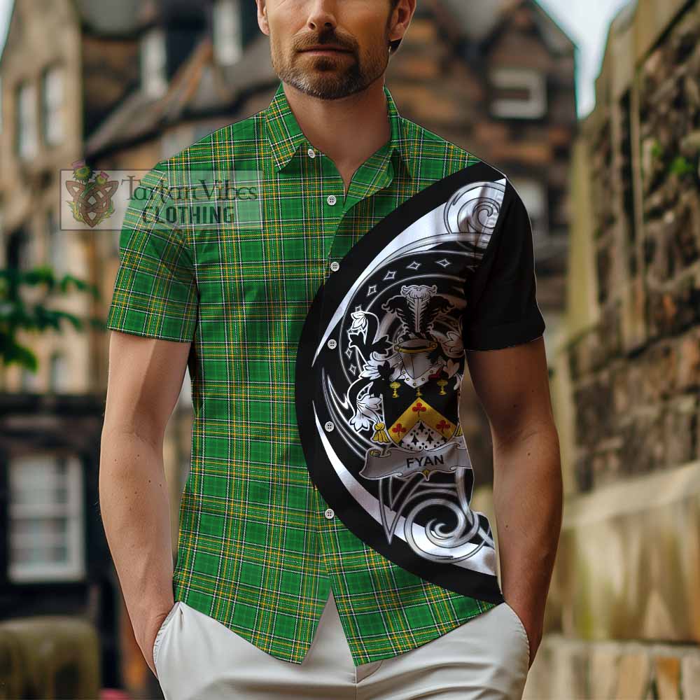 Tartan Vibes Clothing Fyan Irish Clan Short Sleeve Button Shirt Celtic Circle Style