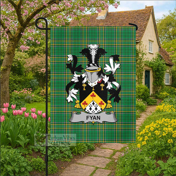 Fyan Irish Clan Tartan Garden Flag with Coat of Arms