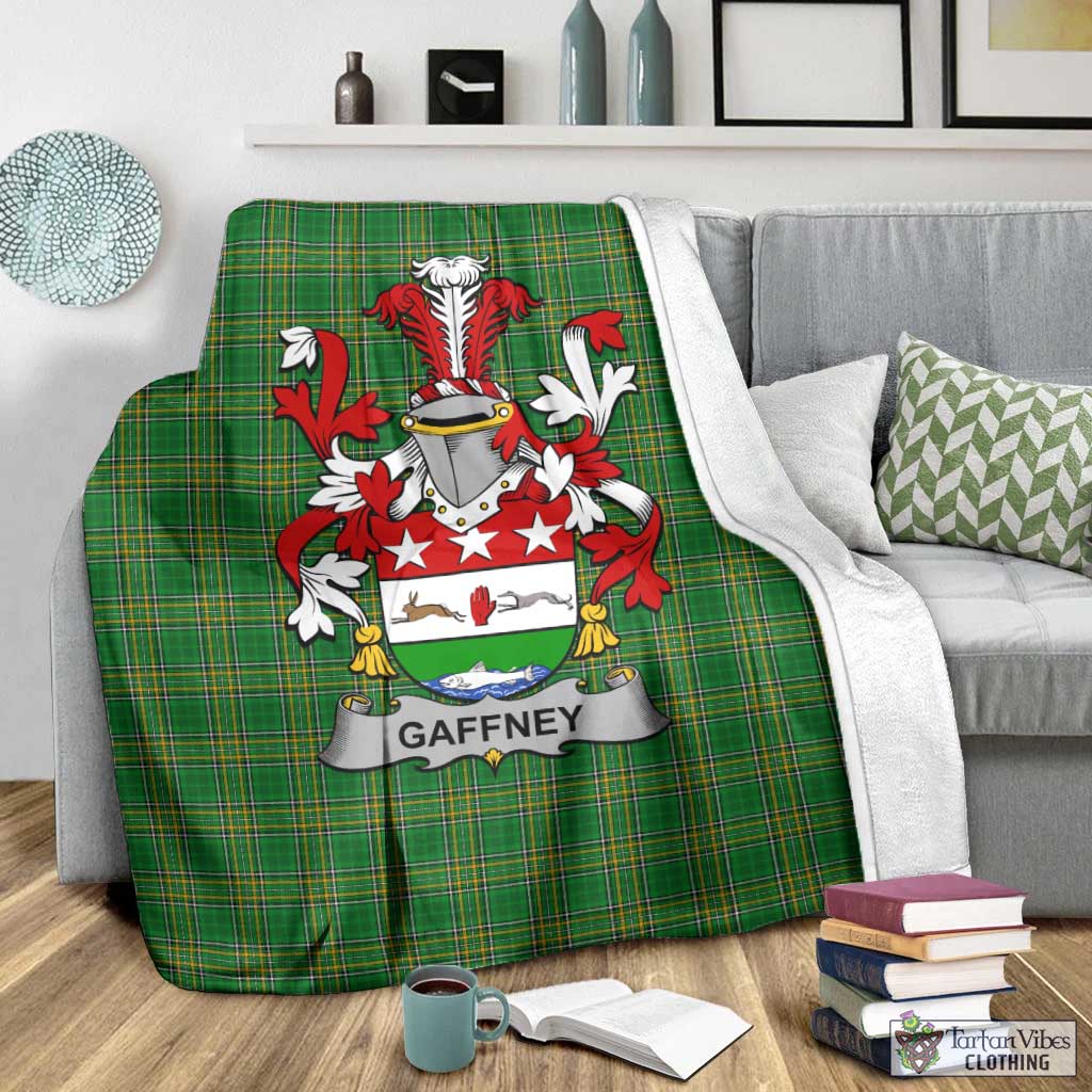 Tartan Vibes Clothing Gaffney Irish Clan Tartan Blanket with Coat of Arms